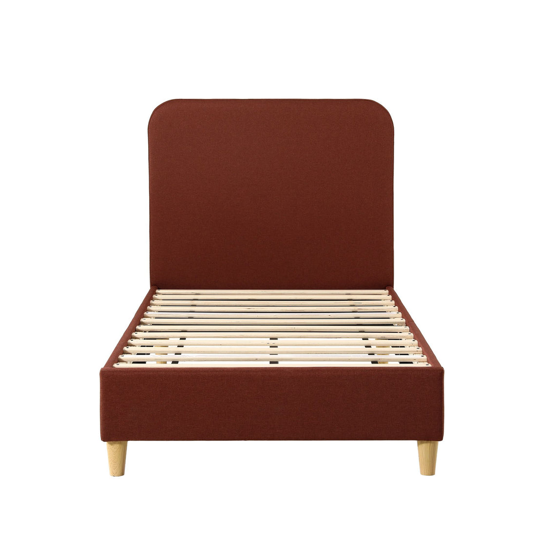 Artiss King Single Bed Frame with Headboard, Faux Linen Fabric Brown-Furniture > Bedroom > Beds &amp; Bed Frames-PEROZ Accessories
