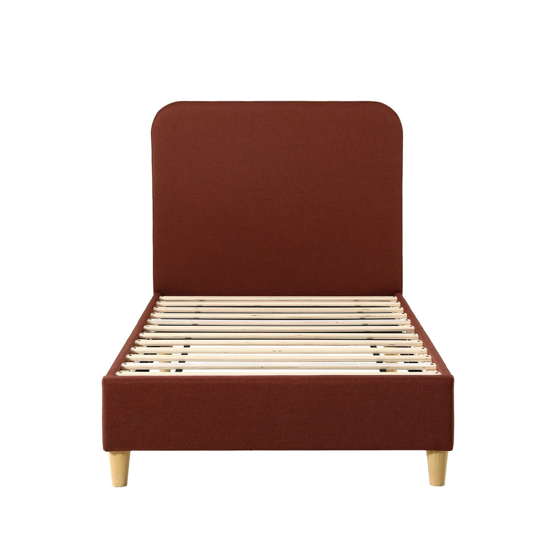 Artiss Single Bed Frame with Headboard, Faux Linen Fabric Brown-Furniture > Bedroom > Beds &amp; Bed Frames-PEROZ Accessories