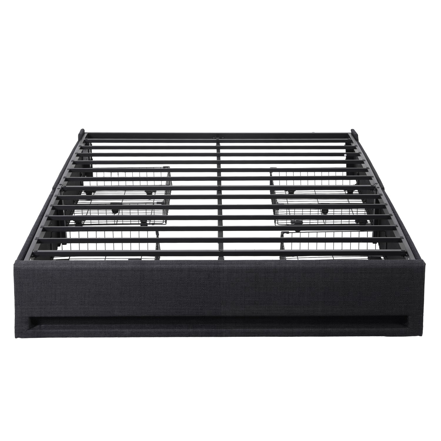 Artiss Queen Bed Frame with Storage Drawers RGB Lights Charging Station Upholstered Fabric-Furniture > Bedroom > Beds &amp; Bed Frames-PEROZ Accessories