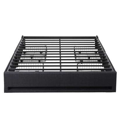 Artiss Queen Bed Frame with Storage Drawers RGB Lights Charging Station Upholstered Fabric-Furniture > Bedroom > Beds &amp; Bed Frames-PEROZ Accessories