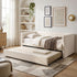 Artiss Single Daybed with Trundle, Boucle Upholstered Bed Frame Guest Bed-Furniture > Bedroom > Beds & Bed Frames-PEROZ Accessories