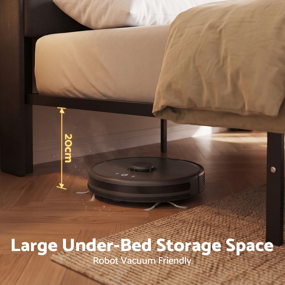 Artiss Queen Bed Frame with Storage Drawers &amp; Headboard, 2 Drawer, USB, LED