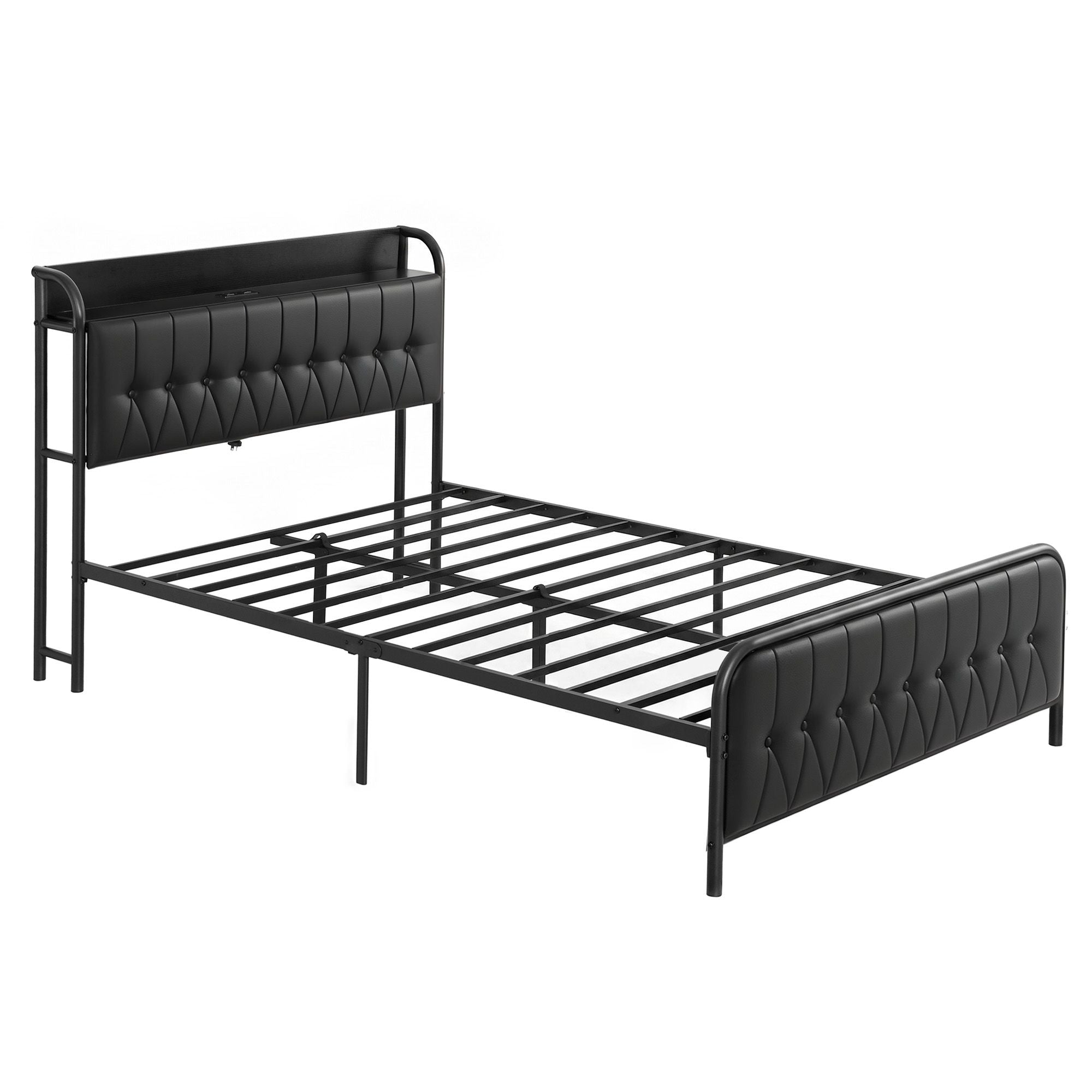 Artiss Double Bed Frame with Storage Headboard SAA Certified Charging Station-Furniture > Bedroom > Beds &amp; Bed Frames-PEROZ Accessories