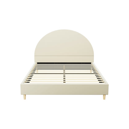 Artiss Bed Frame Queen Size Bed Base w Arched Headboard Velvet Fabric Cream-Furniture &gt; Bedroom-PEROZ Accessories