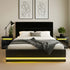 Artiss RGB LED Queen Bed Frame with 2 Beside Tables Set 16 Colour Mood Lighting-Furniture > Bedroom > Beds & Bed Frames-PEROZ Accessories