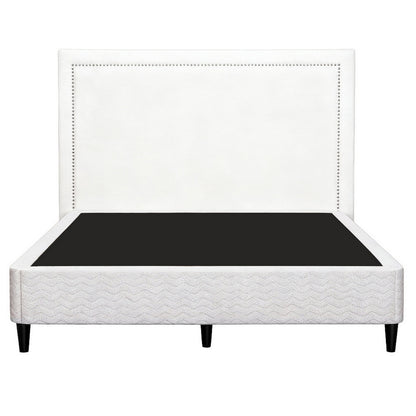 Artiss Queen Bed Frame with Headboard Platform Bed Base Grey Beige Fabric Metal-Furniture > Bedroom > Beds &amp; Bed Frames-PEROZ Accessories