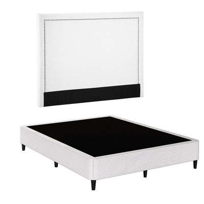 Artiss Queen Bed Frame with Headboard Platform Bed Base Grey Beige Fabric Metal-Furniture > Bedroom > Beds &amp; Bed Frames-PEROZ Accessories