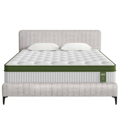 Artiss BedStory Queen Bed Frame with Mattress Set Platform Base Pocket Coil Linen Upholstered-Furniture > Bedroom > Beds &amp; Bed Frames-PEROZ Accessories