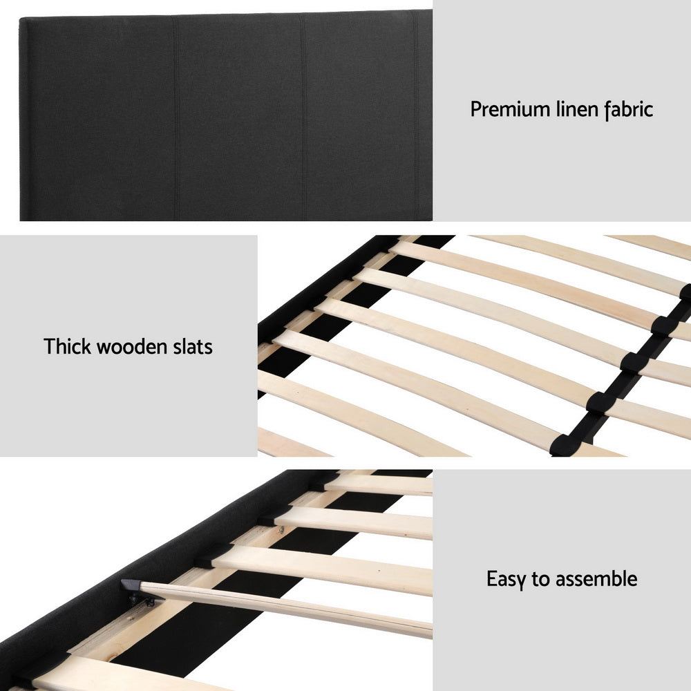 Artiss BedStory Queen Bed Frame Mattress Set Platform Upholstered Hybrid Pocket Coil-Furniture > Bedroom > Beds &amp; Bed Frames-PEROZ Accessories