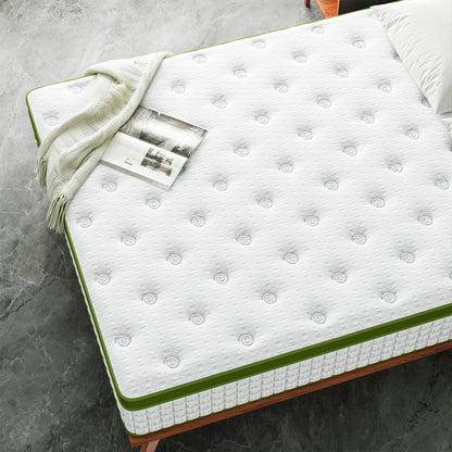 Artiss Single Bed Frame with Hybrid Mattress Set 30cm Medium Firm Platform Headboard Boucle Upholstered Pocket Coil for Pressure Relief-Furniture > Bedroom > Beds &amp; Bed Frames-PEROZ Accessories