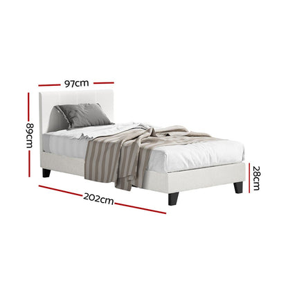 Artiss BedStory Single Bed Frame Mattress Bundle Platform Headboard Medium Firm Hybrid White-Furniture > Bedroom > Beds &amp; Bed Frames-PEROZ Accessories