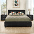 Artiss Gas Lift Queen Bed Frame and 2 Bedside Table Set Leather Black-Furniture > Bedroom > Beds & Bed Frames-PEROZ Accessories