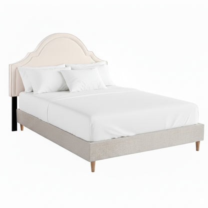 Artiss Queen Bed Frame with Storage Scalloped Velvet Headboard Wooden Platform Base-Furniture > Bedroom > Beds &amp; Bed Frames-PEROZ Accessories