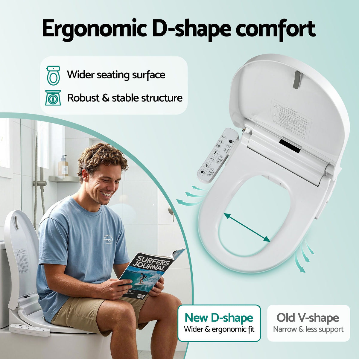 Cefito Smart Electric Bidet Toilet Seat Cover D-Shape SIAA Material Certified-Furniture > Bathroom > Bidets-PEROZ Accessories