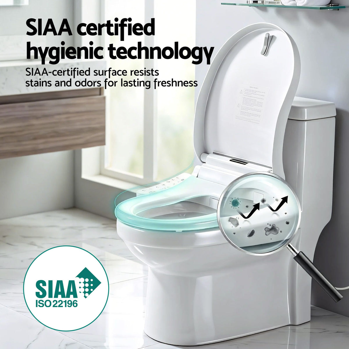 Cefito Smart Electric Bidet Toilet Seat Cover D-Shape SIAA Material Certified-Furniture > Bathroom > Bidets-PEROZ Accessories