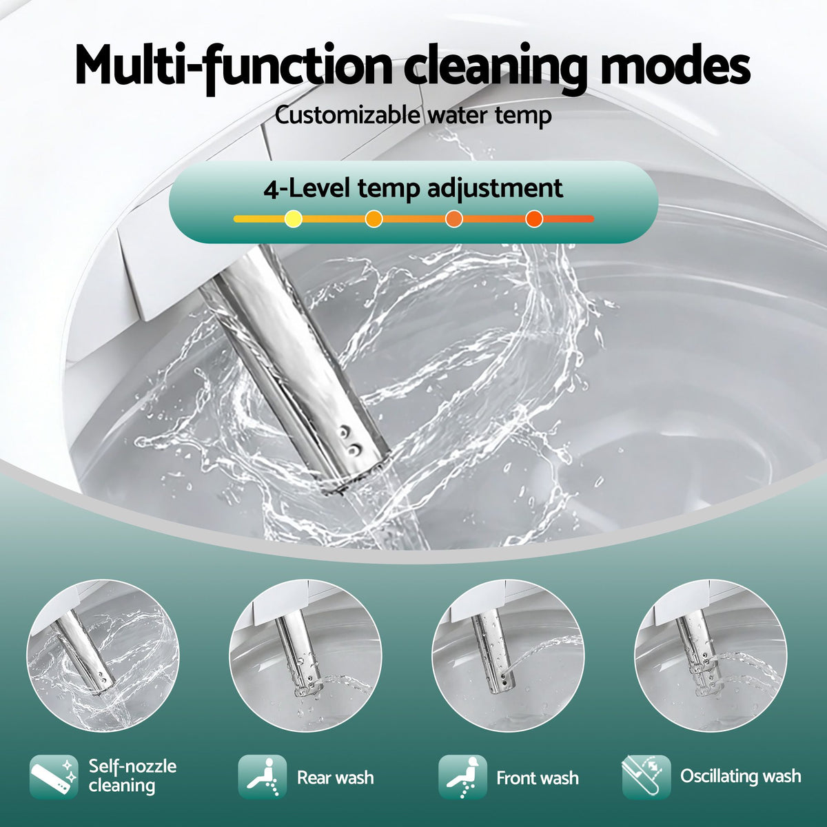 Cefito Smart Electric Bidet Toilet Seat Cover D-Shape SIAA Material Certified-Furniture > Bathroom > Bidets-PEROZ Accessories