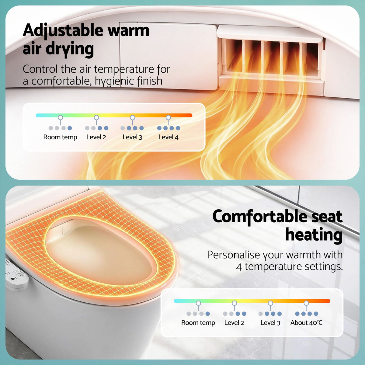 Cefito Smart Electric Bidet Toilet Seat Cover D-Shape SIAA Material Certified-Furniture > Bathroom > Bidets-PEROZ Accessories