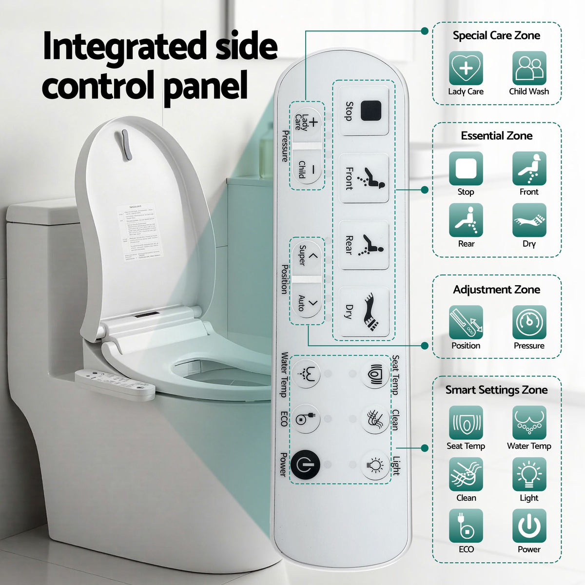 Cefito Smart Electric Bidet Toilet Seat Cover D-Shape SIAA Material Certified-Furniture > Bathroom > Bidets-PEROZ Accessories