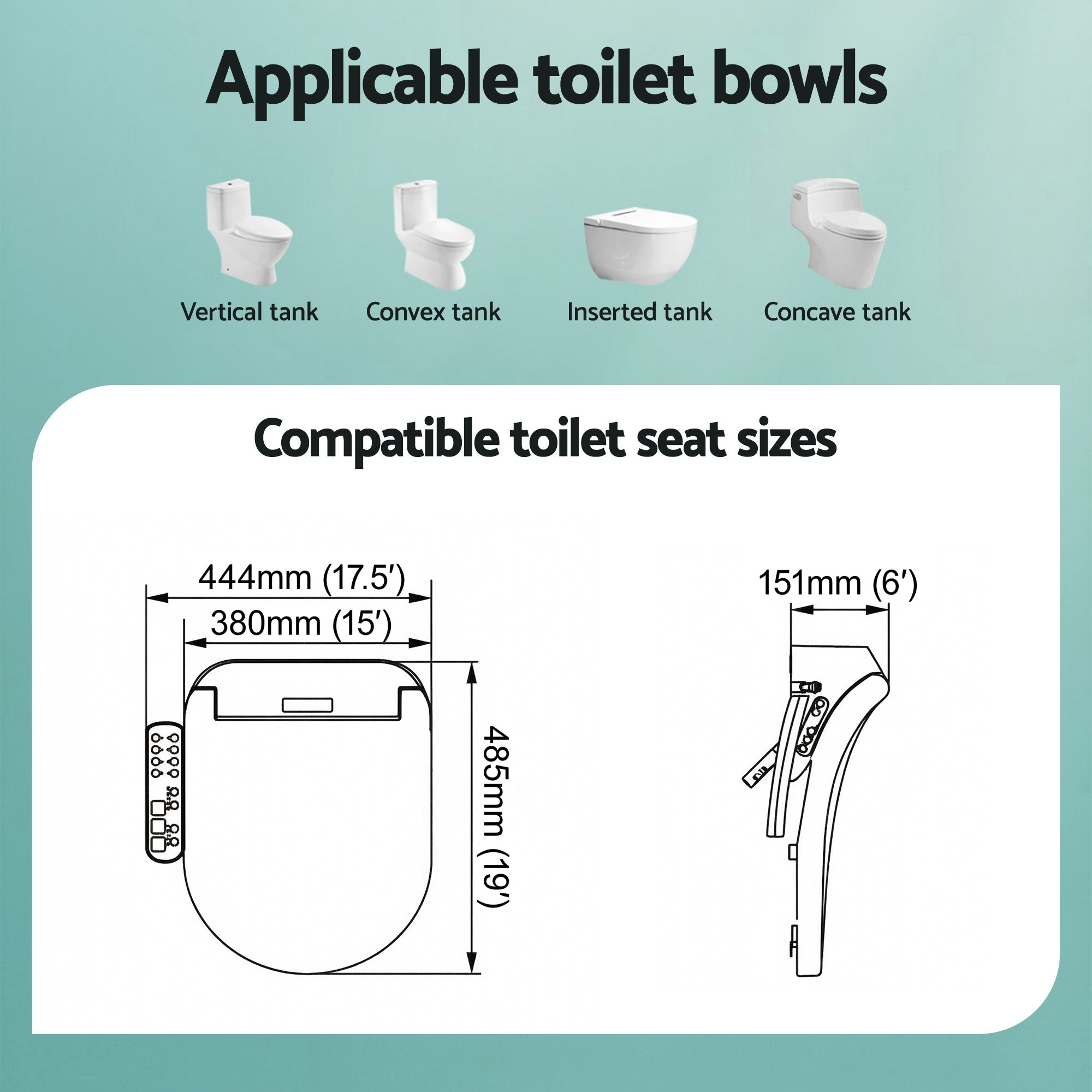 Cefito Smart Electric Bidet Toilet Seat Cover D-Shape SIAA Material Certified-Furniture > Bathroom > Bidets-PEROZ Accessories