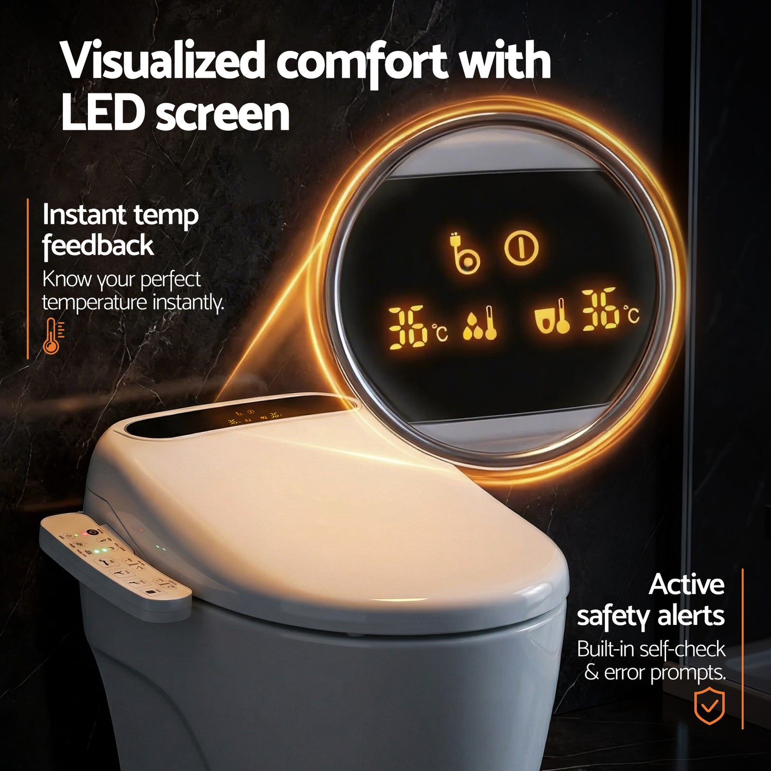 Cefito Smart Electric Bidet Toilet Seat LED Display Heated Dryer WaterMark-Furniture > Bathroom > Bidets-PEROZ Accessories