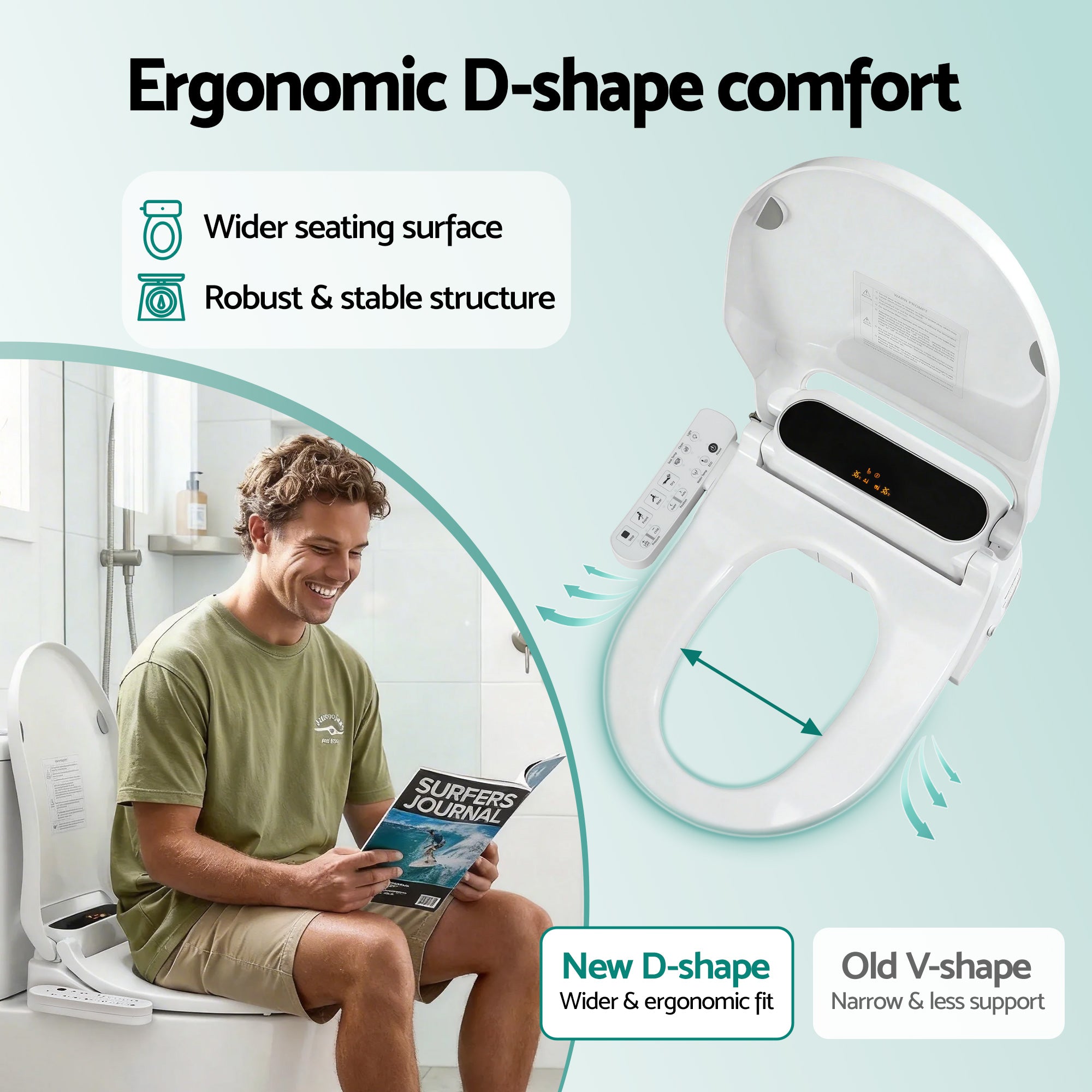 Cefito Smart Electric Bidet Toilet Seat LED Display Heated Dryer WaterMark-Furniture > Bathroom > Bidets-PEROZ Accessories
