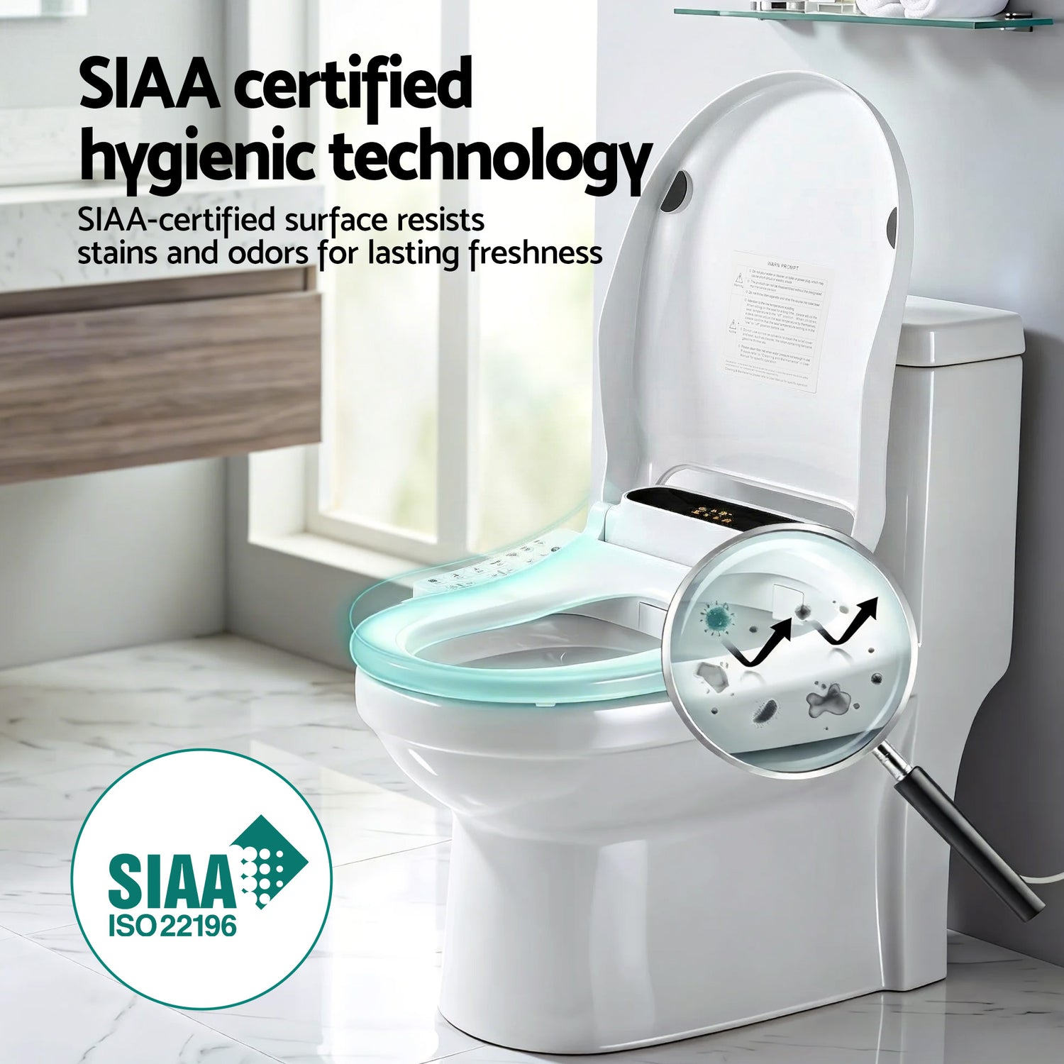 Cefito Smart Electric Bidet Toilet Seat LED Display Heated Dryer WaterMark-Furniture > Bathroom > Bidets-PEROZ Accessories