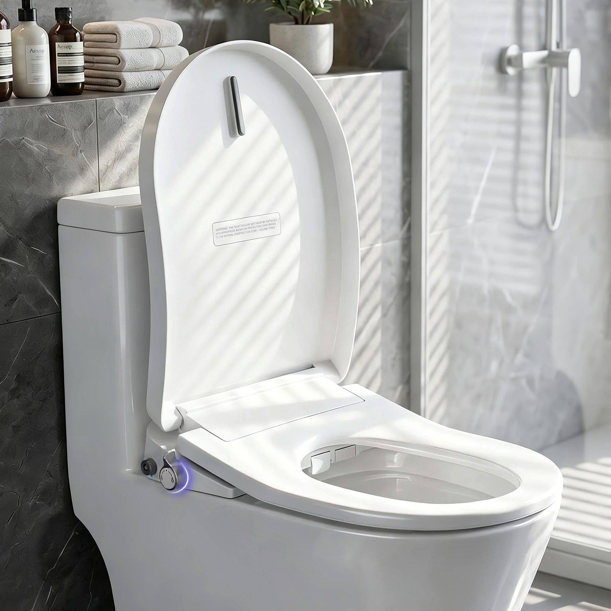 Cefito Electric Bidet Toilet Seat Washing Without Power Heated D-Shape Air Dryer-Furniture > Bathroom > Bidets-PEROZ Accessories