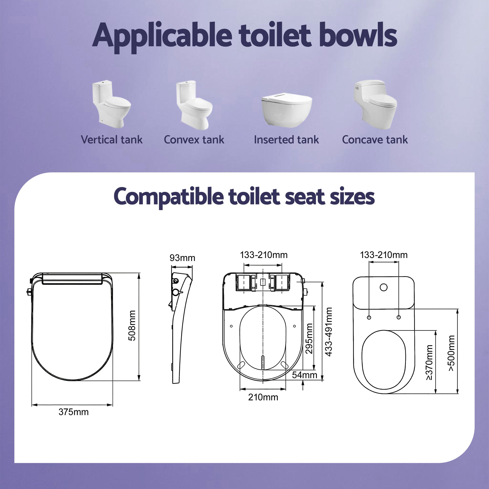Cefito Electric Bidet Toilet Seat Washing Without Power Heated D-Shape Air Dryer-Furniture > Bathroom > Bidets-PEROZ Accessories