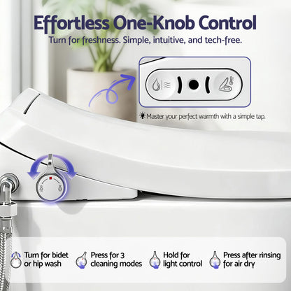 Cefito Electric Bidet Toilet Seat Washing Without Power Heated D-Shape Air Dryer-Furniture > Bathroom > Bidets-PEROZ Accessories