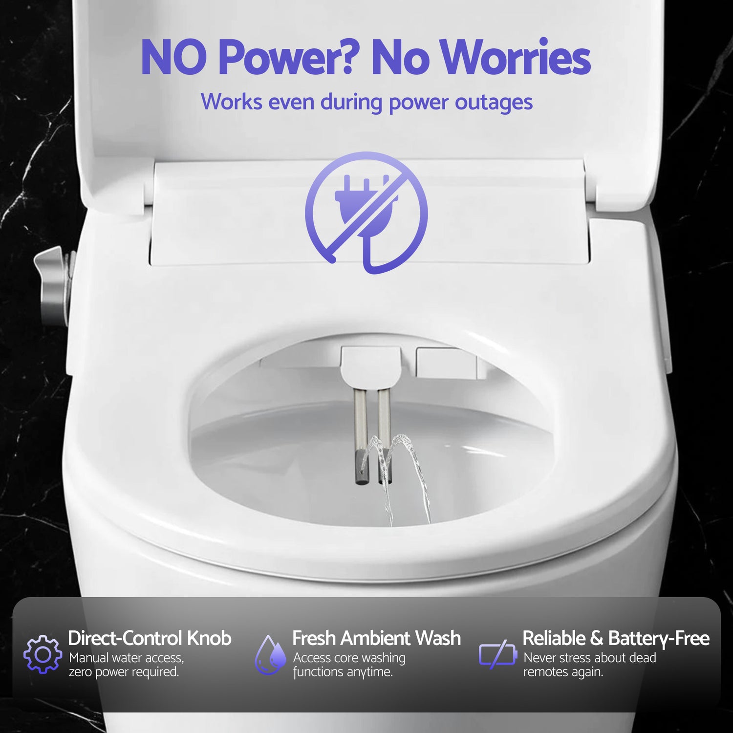 Cefito Electric Bidet Toilet Seat Washing Without Power Heated D-Shape Air Dryer-Furniture > Bathroom > Bidets-PEROZ Accessories