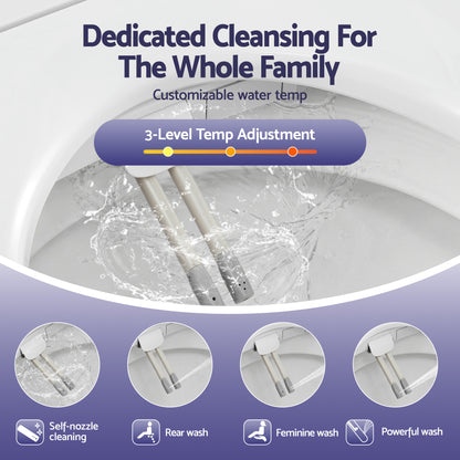 Cefito Electric Bidet Toilet Seat Washing Without Power Heated D-Shape Air Dryer-Furniture > Bathroom > Bidets-PEROZ Accessories
