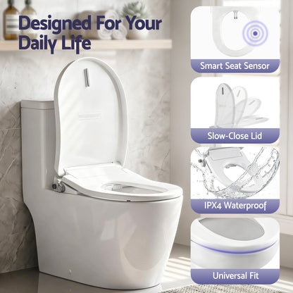 Cefito Electric Bidet Toilet Seat Washing Without Power Heated D-Shape Air Dryer-Furniture > Bathroom > Bidets-PEROZ Accessories