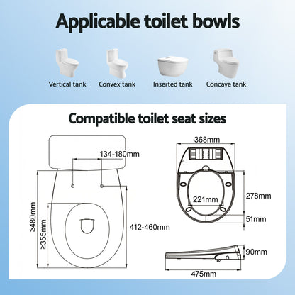 Cefito Non Electric Bidet Toilet Seat O-Shape Dual Nozzle Soft Close WaterMark DIY-Furniture > Bathroom > Bidets-PEROZ Accessories
