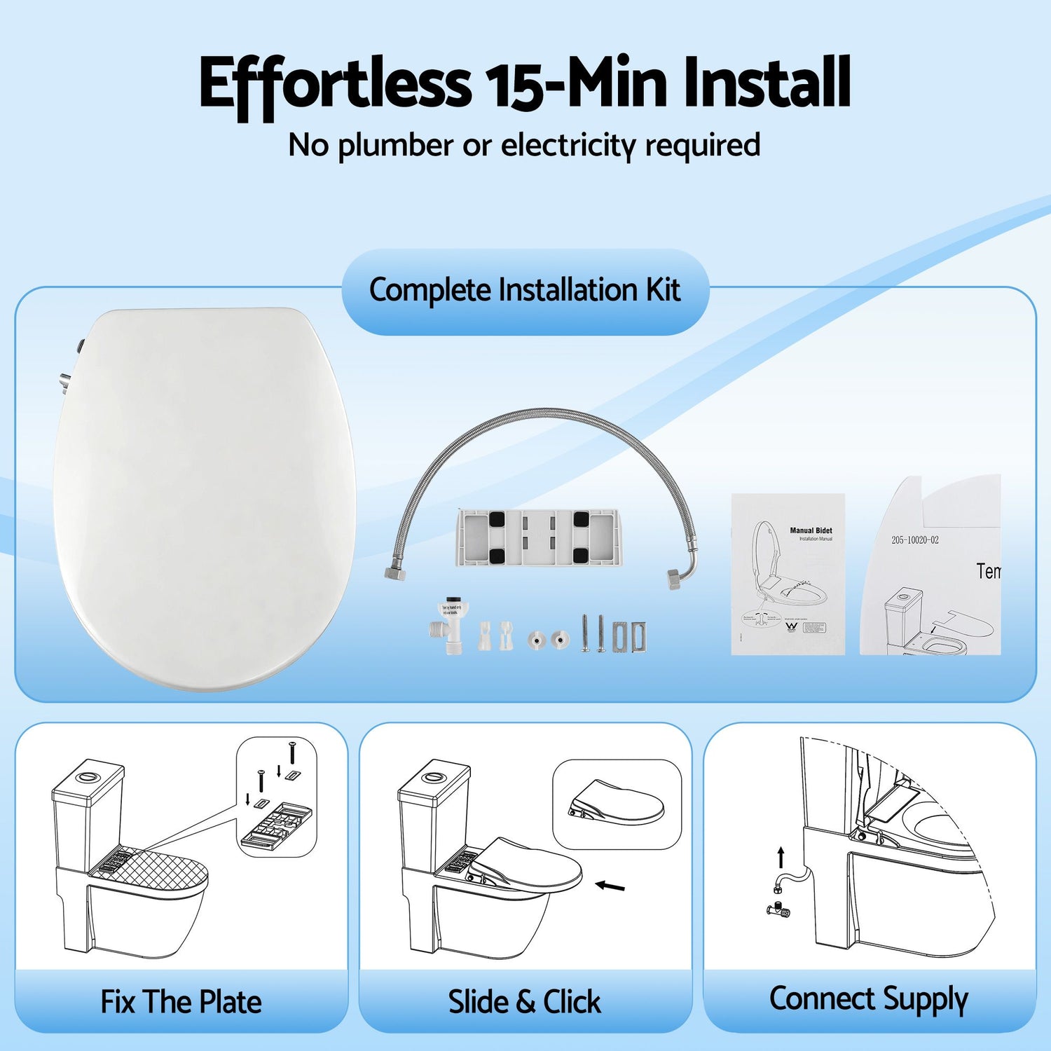 Cefito Non Electric Bidet Toilet Seat O-Shape Dual Nozzle Soft Close WaterMark DIY-Furniture > Bathroom > Bidets-PEROZ Accessories