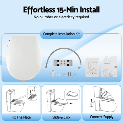 Cefito Non Electric Bidet Toilet Seat O-Shape Dual Nozzle Soft Close WaterMark DIY-Furniture > Bathroom > Bidets-PEROZ Accessories