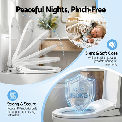 Cefito Non Electric Bidet Toilet Seat D-Shape Dual Nozzle Soft Close WaterMark DIY-Furniture > Bathroom > Bidets-PEROZ Accessories