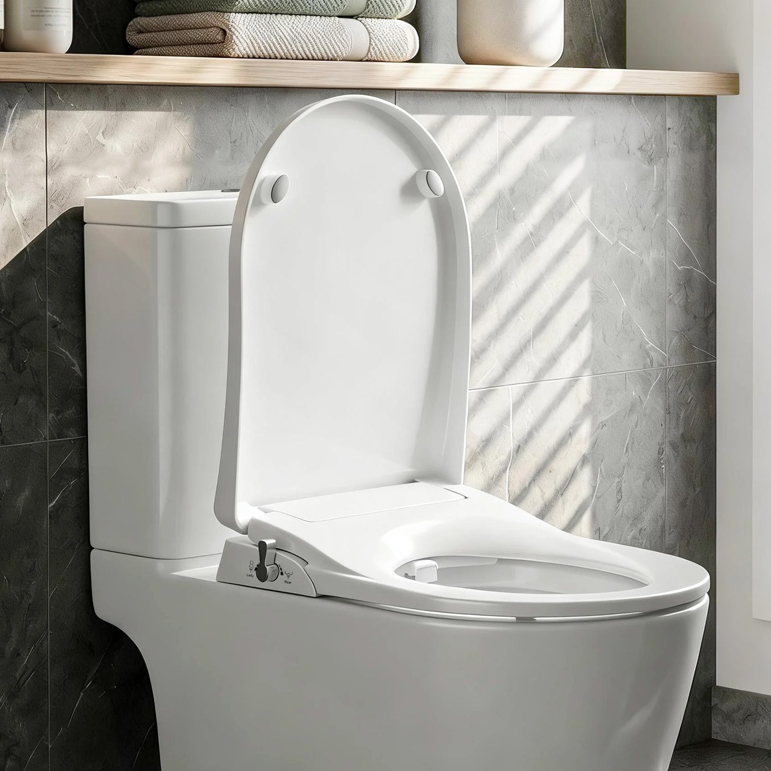 Cefito Non Electric Bidet Toilet Seat D-Shape Dual Nozzle Soft Close WaterMark DIY-Furniture > Bathroom > Bidets-PEROZ Accessories