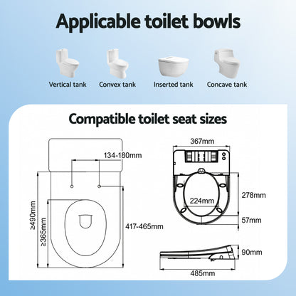 Cefito Non Electric Bidet Toilet Seat D-Shape Dual Nozzle Soft Close WaterMark DIY-Furniture > Bathroom > Bidets-PEROZ Accessories