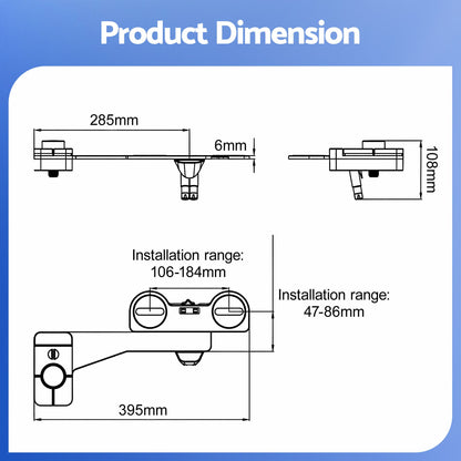 Cefito Non-Electric Ultra-Slim Bidet Attachment Detachable Bidet with Dual Nozzle Frontal &amp; Rear Wash Adjustable Water Pressure Cold Water Toilet Bide-Home &amp; Garden > Bathroom Accessories > Toilet &amp; Bidet Accessories-PEROZ Accessories