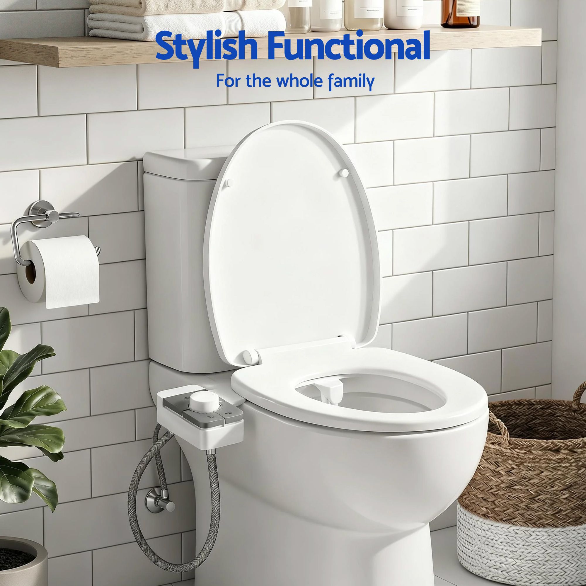 Cefito Non-Electric Ultra-Slim Bidet Attachment Detachable Bidet with Dual Nozzle Frontal &amp; Rear Wash Adjustable Water Pressure Cold Water Toilet Bide-Home &amp; Garden > Bathroom Accessories > Toilet &amp; Bidet Accessories-PEROZ Accessories