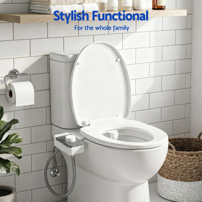Cefito Non-Electric Ultra-Slim Bidet Attachment Detachable Bidet with Dual Nozzle Frontal &amp; Rear Wash Adjustable Water Pressure Cold Water Toilet Bide-Home &amp; Garden > Bathroom Accessories > Toilet &amp; Bidet Accessories-PEROZ Accessories