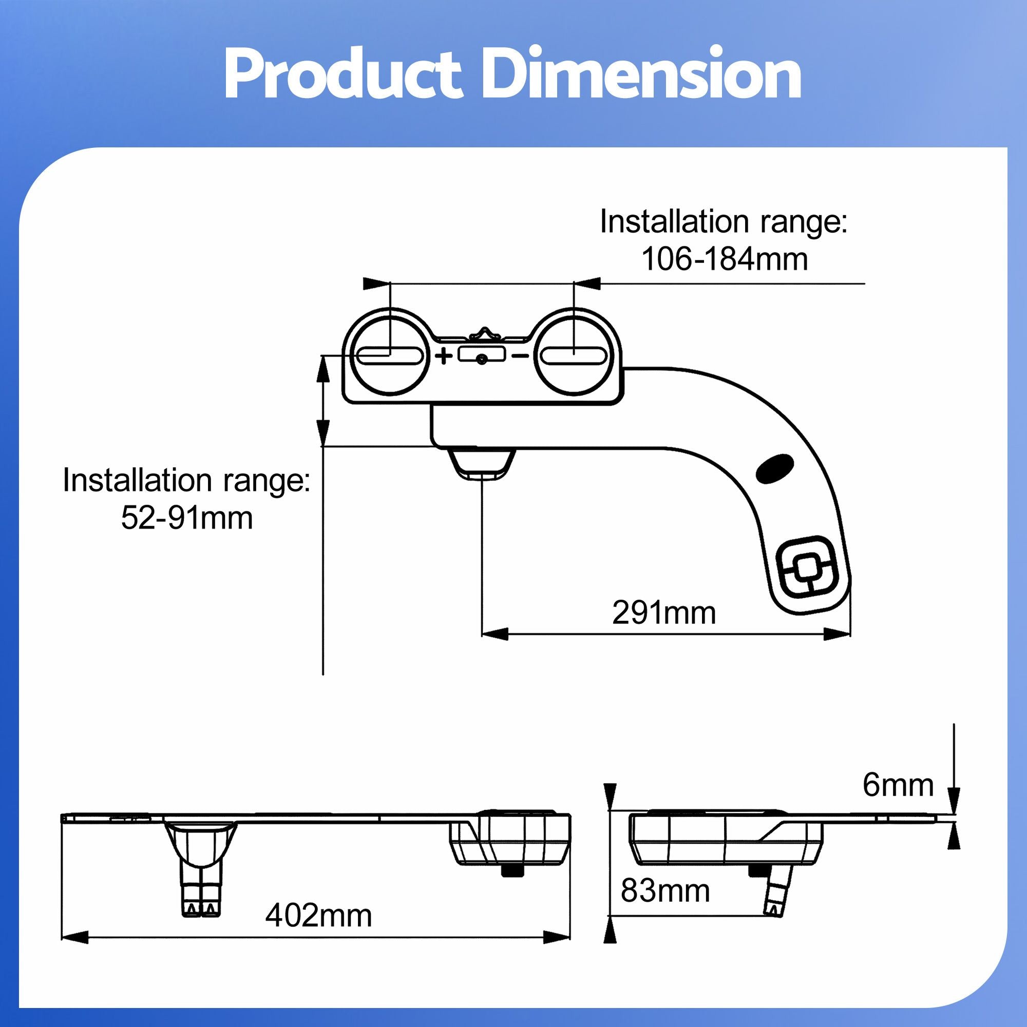 Cefito Ultra-Slim Bidet Attachment Detachable Bidet with Self-Cleaning Dual Nozzle Non-Electric Adjustable Water Pressure, Cold Water Toilet Bide-Home &amp; Garden > Bathroom Accessories > Toilet &amp; Bidet Accessories-PEROZ Accessories
