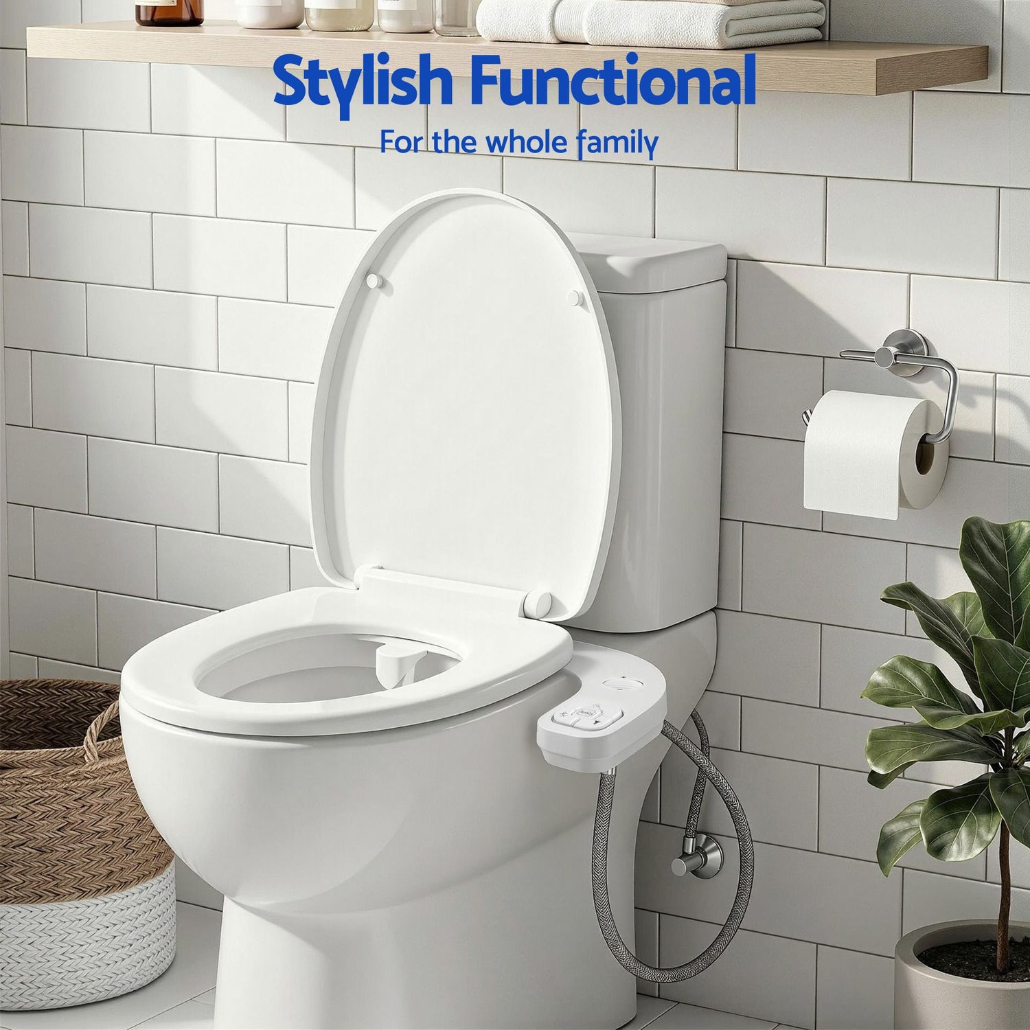 Cefito Ultra-Slim Bidet Attachment Detachable Bidet with Self-Cleaning Dual Nozzle Non-Electric Adjustable Water Pressure, Cold Water Toilet Bide-Home &amp; Garden > Bathroom Accessories > Toilet &amp; Bidet Accessories-PEROZ Accessories