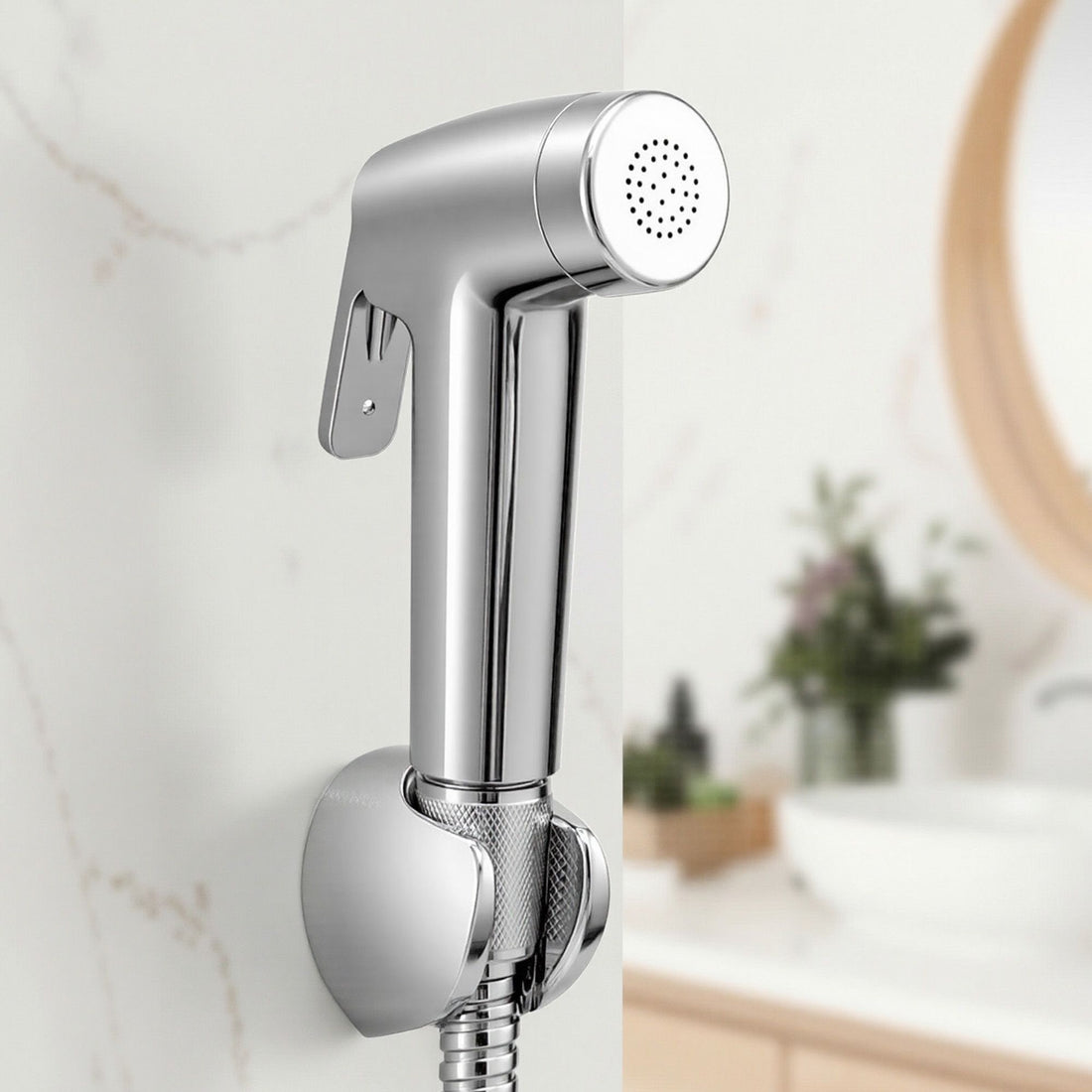 Cefito Handheld Bidet Sprayer for Toilet 1.5m Stainless Steel Hose Jet Spray for Feminine Wash Cloth Diaper Pet Bath Adjustable Pressure Bidet Attachment with G1/2 Valve Silver-Home &amp; Garden > Bathroom Accessories > Toilet &amp; Bidet Accessories-PEROZ Accessories
