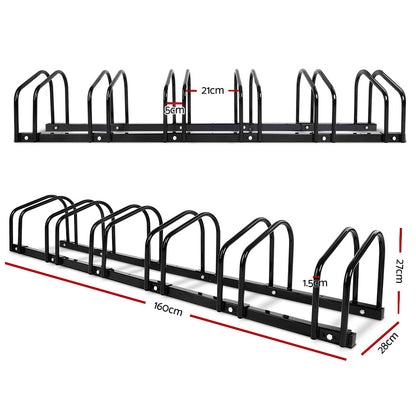 Weisshorn 6 Bike Stand Rack Bicycle Storage Floor Parking Holder Cycling Black-Sports &amp; Fitness &gt; Bikes &amp; Accessories &gt; Bicycle Stands &amp; Storage-PEROZ Accessories