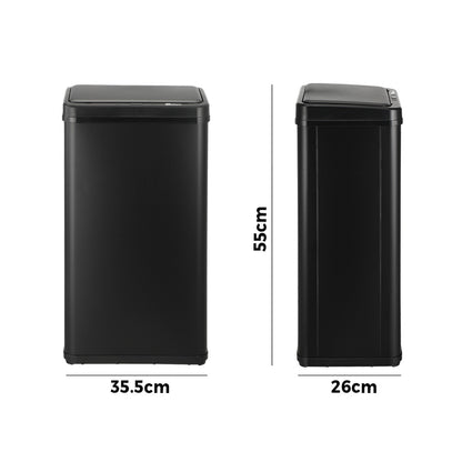 Oikiture 40L Motion Sensor Bin Automatic Black-Sensor Bin-PEROZ Accessories