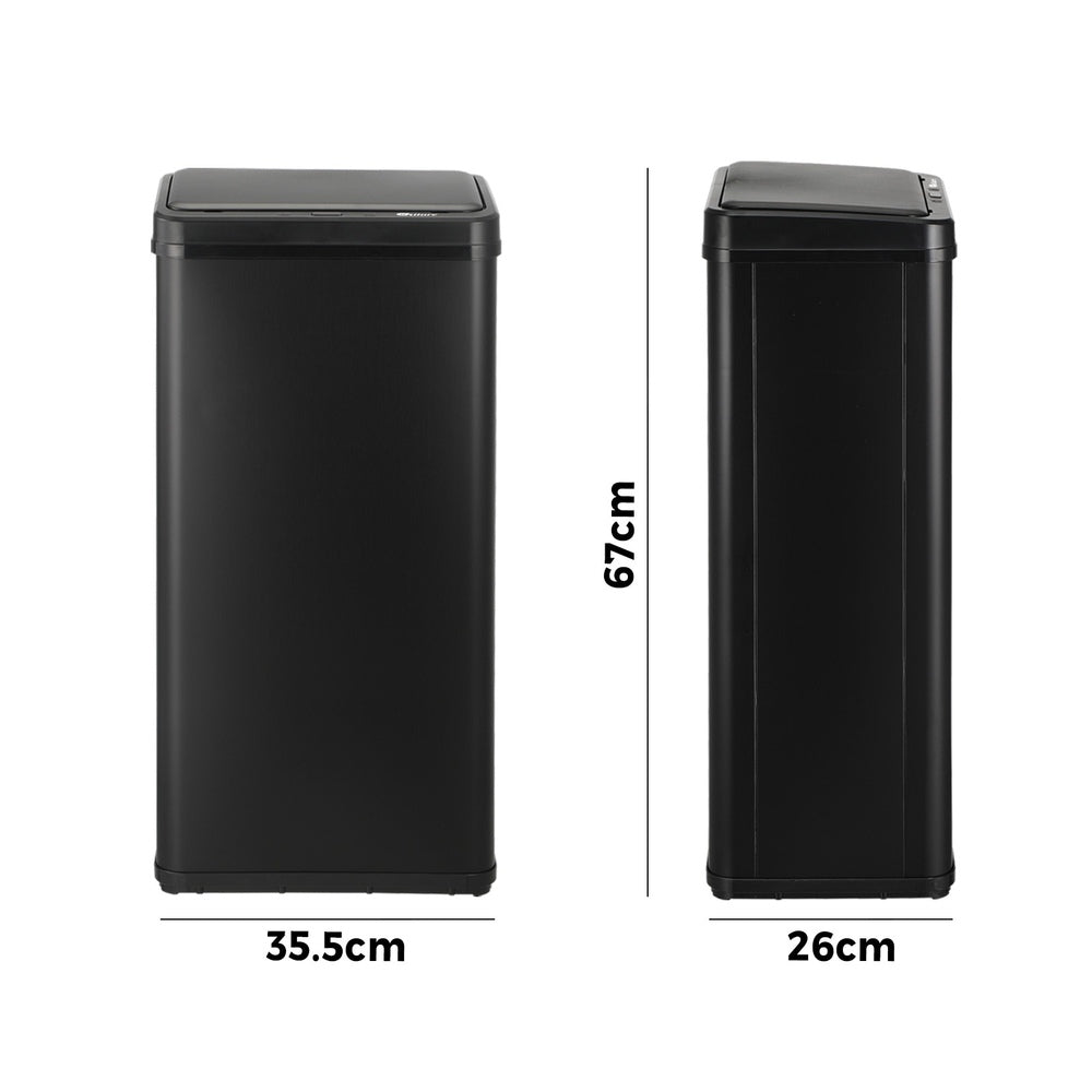 Oikiture 50L Motion Sensor Bin Automatic Black-Sensor Bin-PEROZ Accessories