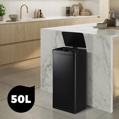 Oikiture 50L Motion Sensor Bin Automatic Black-Sensor Bin-PEROZ Accessories