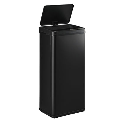 Oikiture 60L Motion Sensor Bin Stainless Steel Black-Sensor Bin-PEROZ Accessories