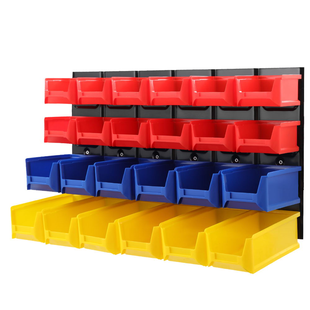 Giantz 24 Storage Bin Rack Wall Mounted-Tools &gt; Tools Storage &gt; Wall Storage Racks-PEROZ Accessories
